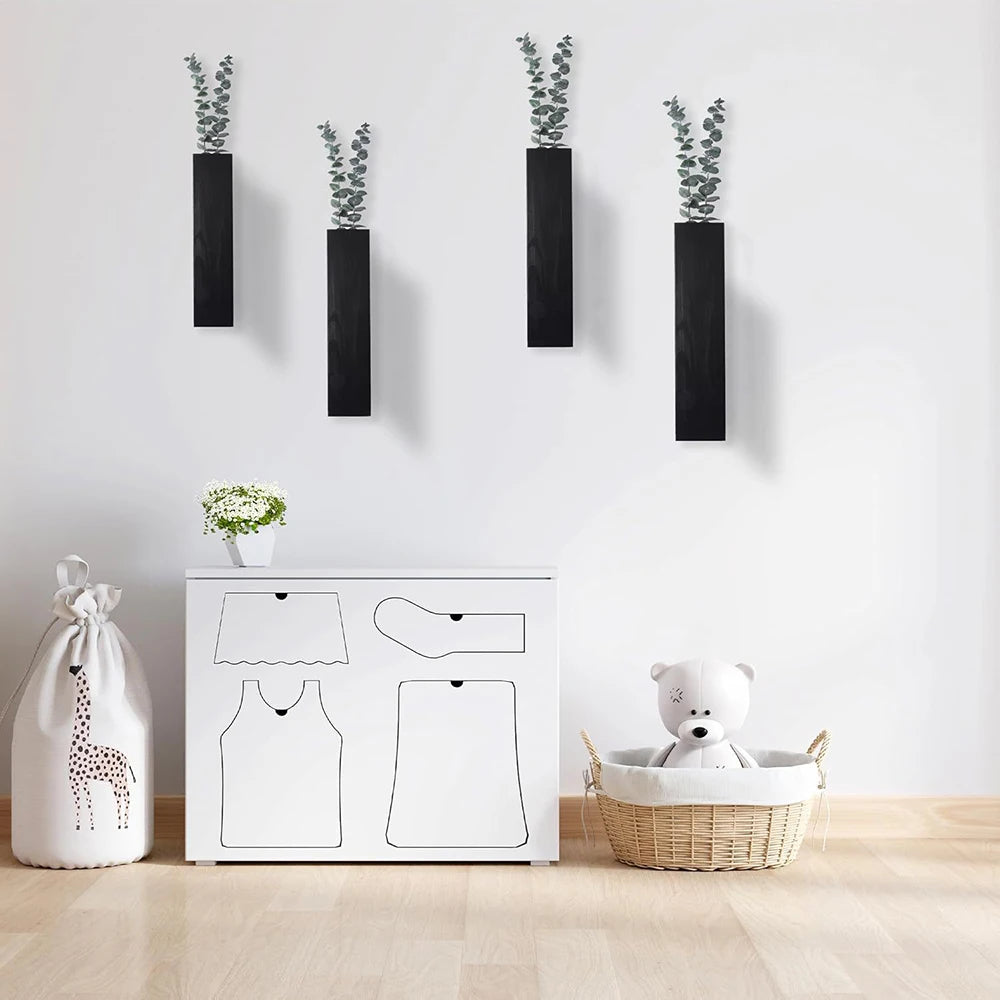 planteurs murals bois noirs modernes plantes intérieur extérieur minimaliste