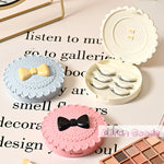 organisateur pinceaux cils artificiels dentelle élégant rose blanc bleu clair portable maquillage cosmétiquesABS