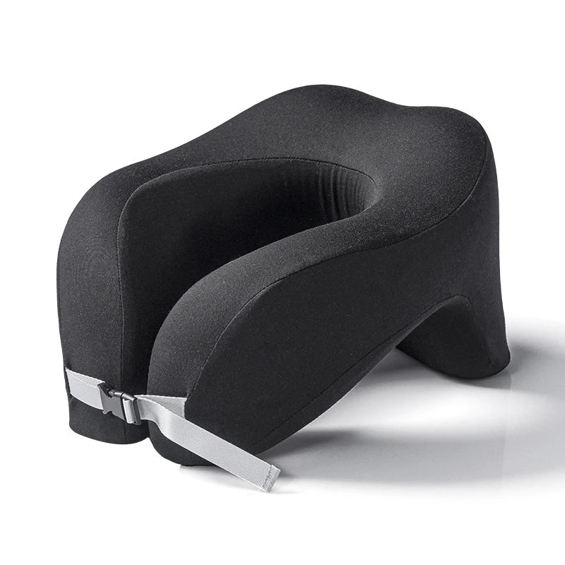 coussin voyage confortable gris ergonomique mousse mémoire forme fermeture glissière