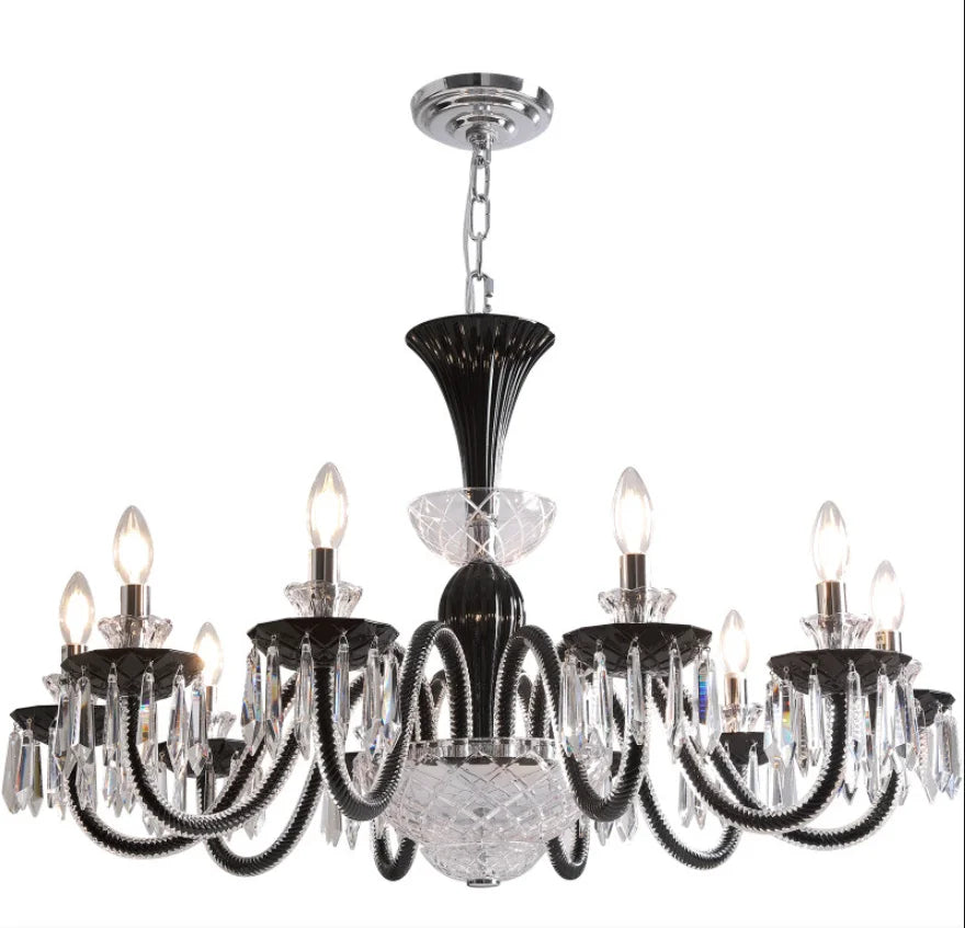 lustre cristal blanc noir baroque salon chambre encastrée LED classique