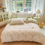 ensemble literie floral vintage 100 coton blanc rose vert bleu beige