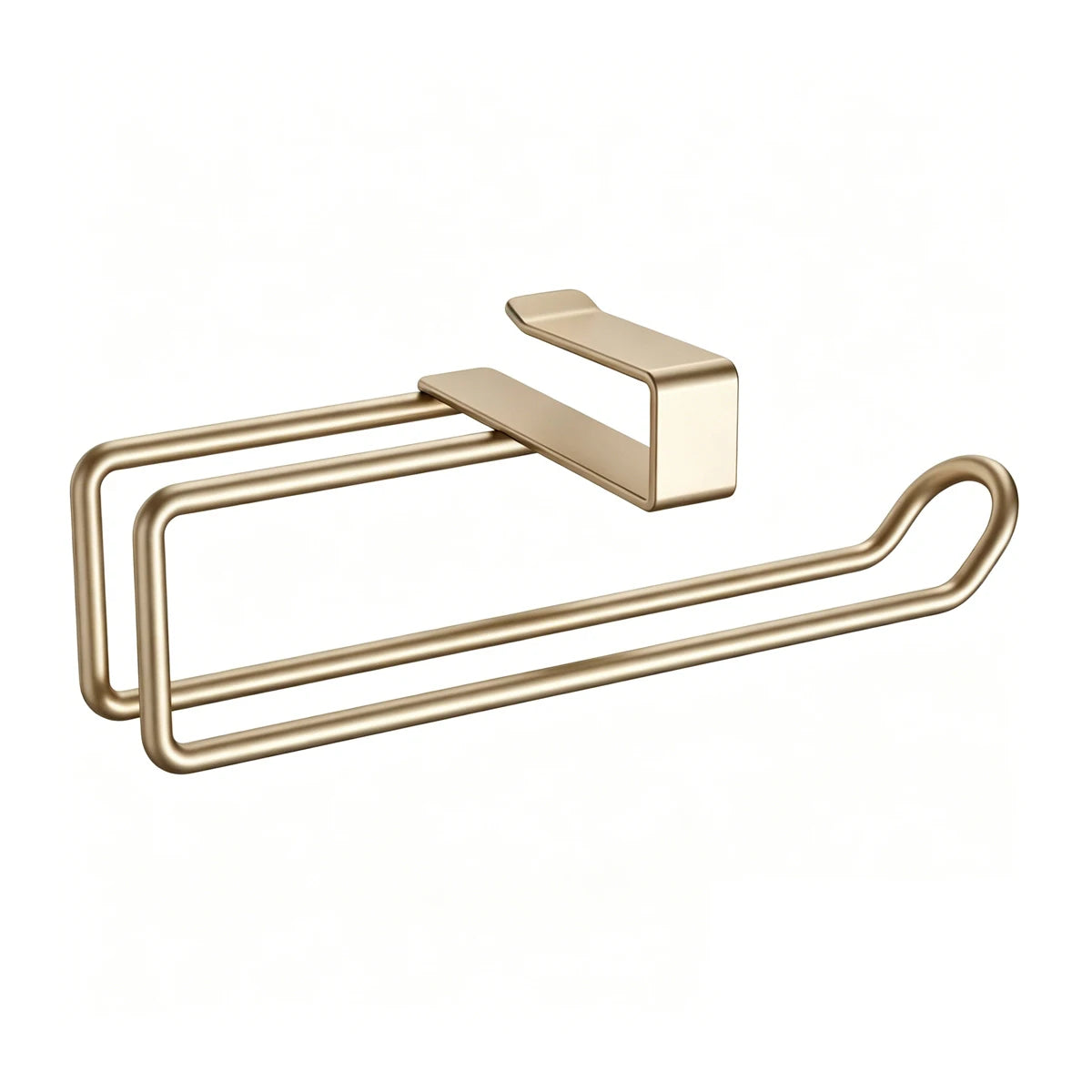 porte rouleau papier moderne fixation pince doré aspect laiton minimaliste support mural sans perçage