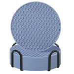 coasters silicone gris moderne antidérapants hexagonaux pack 12pcs tasses chaudes froides respectueux environnement