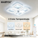 ventilateur plafonnier moderne blanc strass télécommande led vitesses minuterie lumières