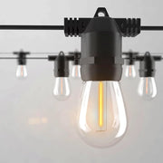 guirlande lumineuse extérieure 10m noir ampoules filament industriel événements jardin terrasse