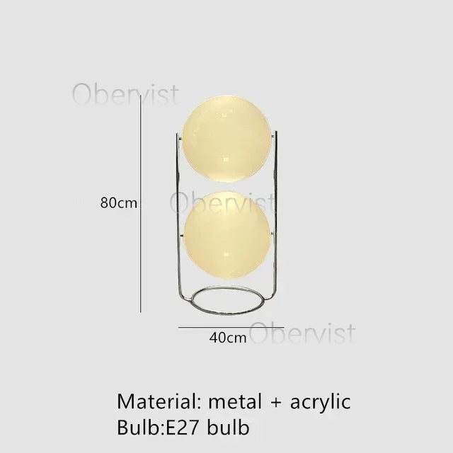 lampe sol moderne métal chromé boule acrylique blanche lumière led salon décoration intérieure