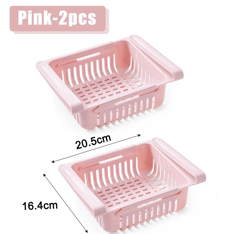 organiseur réfrigérateur rose bleu blanc grille perforations moderne clips pliables.storage.box.frigo
