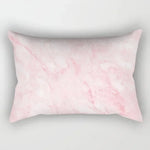 taie d'oreiller rectangulaire rose blanc doré motif géométrique moderne lit chambre décoration maison