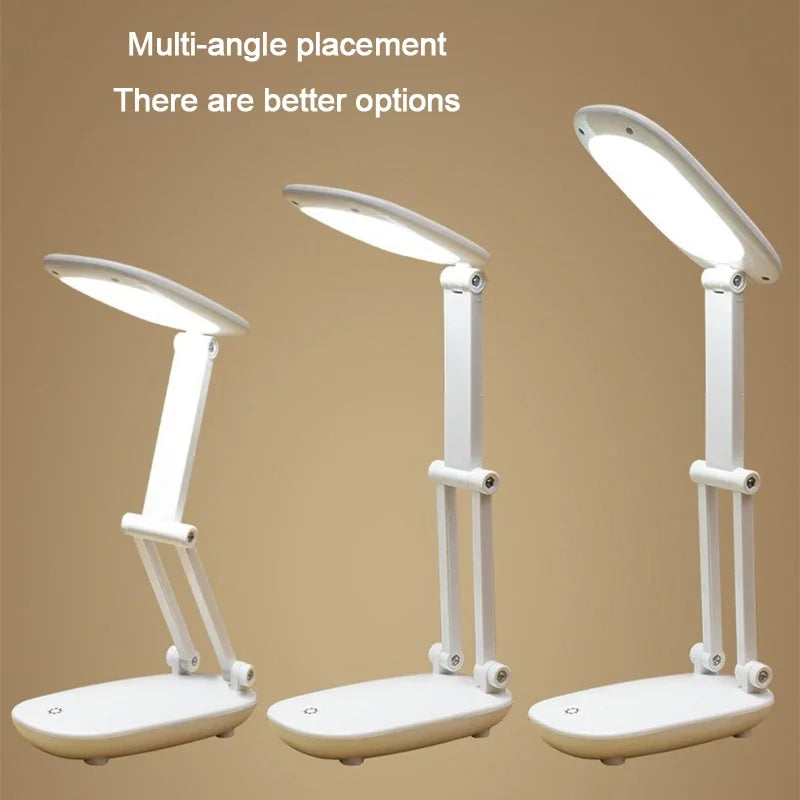 lampe moderne rechargeable led blanc mat pliable interrupteur tactile usb veilleuse protection yeux chambre