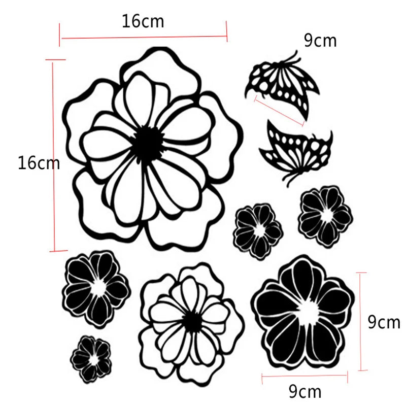autocollant mural 3d fleurs papillons moderne adhésif machine laver blancintérieur décoration stickers autocollants pvc