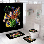 rideau douche tapis bain dragon ball personnages mangas moderne multicolore polyester