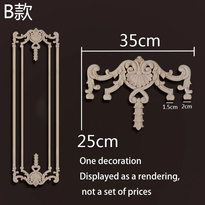 ornement mural bois blanc sculpture baroque fleurs motif classique décoration maison ancien décor