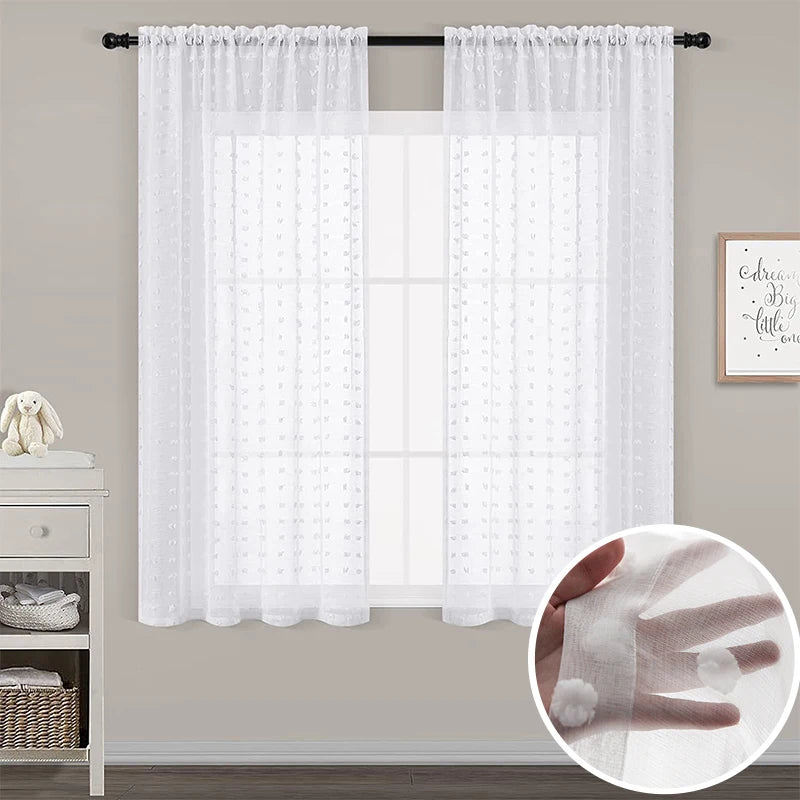 rideaux blancs modernes polyester translucides motifs floraux chambre kitchen decoration
