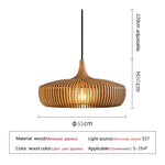 lampe suspendue moderne marron clair rayures horizontales câble noir ajustable salon chambre
