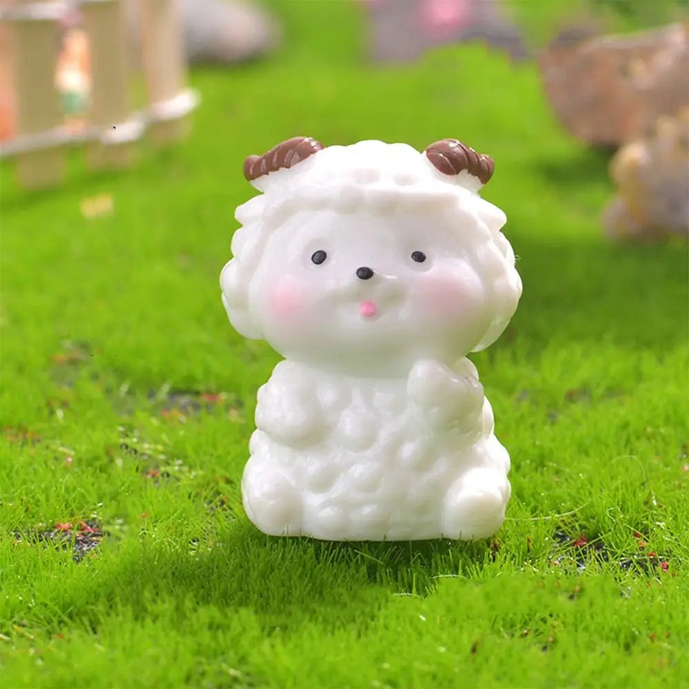 figurines animaux zodiaque résine finition mat cartoon mignon couleurs vives yeux noirs sourire rose