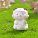 figurines animaux zodiaque résine finition mat cartoon mignon couleurs vives yeux noirs sourire rose