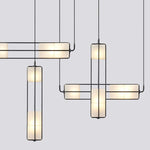 suspension lumineuse moderne minimaliste pendentif noir rectangle métal opaque 2000 82000 lumens