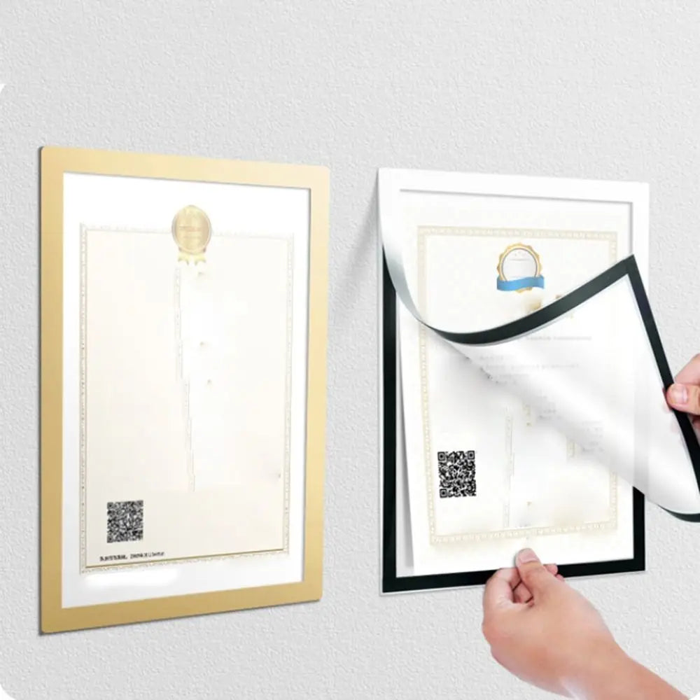 Cadre magnétique moderne noir doré papillons adhésif A3 A4 affiches certificats art