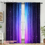 rideau moderne polyester bleu violet étoiles opaques pièces occlusion chambre salon