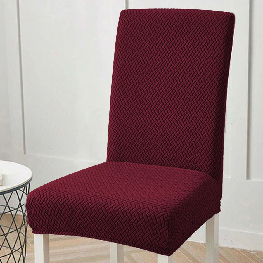 housse chaise tissé motifs géométriques moderne adhésif polyester élasthanne beige gris rouge