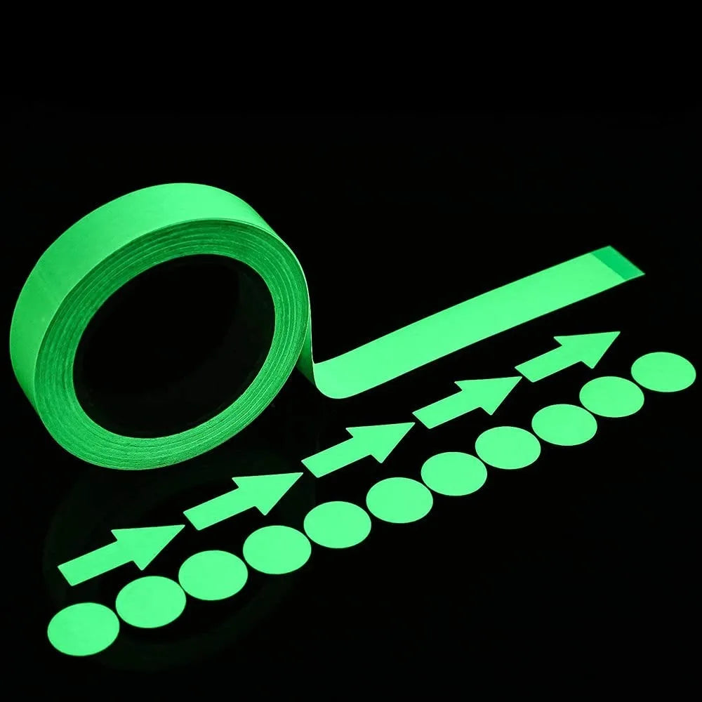 ruban adhésif lumineux vert flèches cercles waterproof autoagglutinant