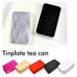boîte thé métal or argent rose rouge noir lisse brillant moderne minimaliste imperméable