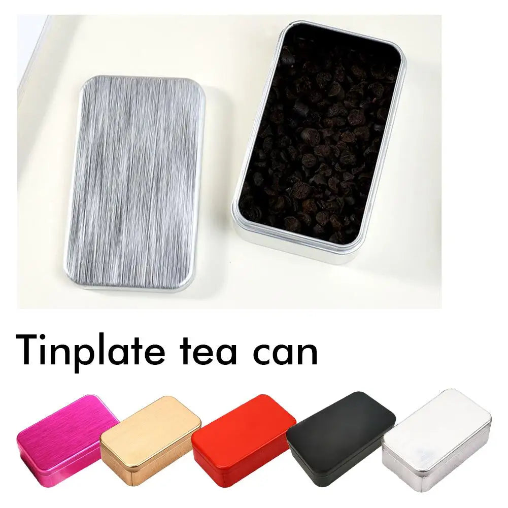 boîte thé métal or argent rose rouge noir lisse brillant moderne minimaliste imperméable