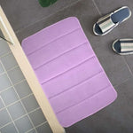tapis bain polyester rayures horizontales moderne beige gris violet marron absorption d'eau 40x60cmintérieur
