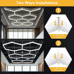 plafonnier led blanc moderne forme hexagonale nid d'abeille salon salle conférence