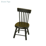 miniatures rustiques table chaises assiettes poterie figurine renard noir orange rouge jaune