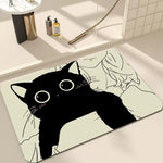 tapis sol décoratif chat dessin animé bienvenue intérieur salon chambre moderne anti dérapant polyester