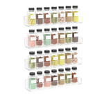 rangement mural épices transparent moderne vis fixations compartiments cuisine organisation.storage holder spice acrylic transparent
