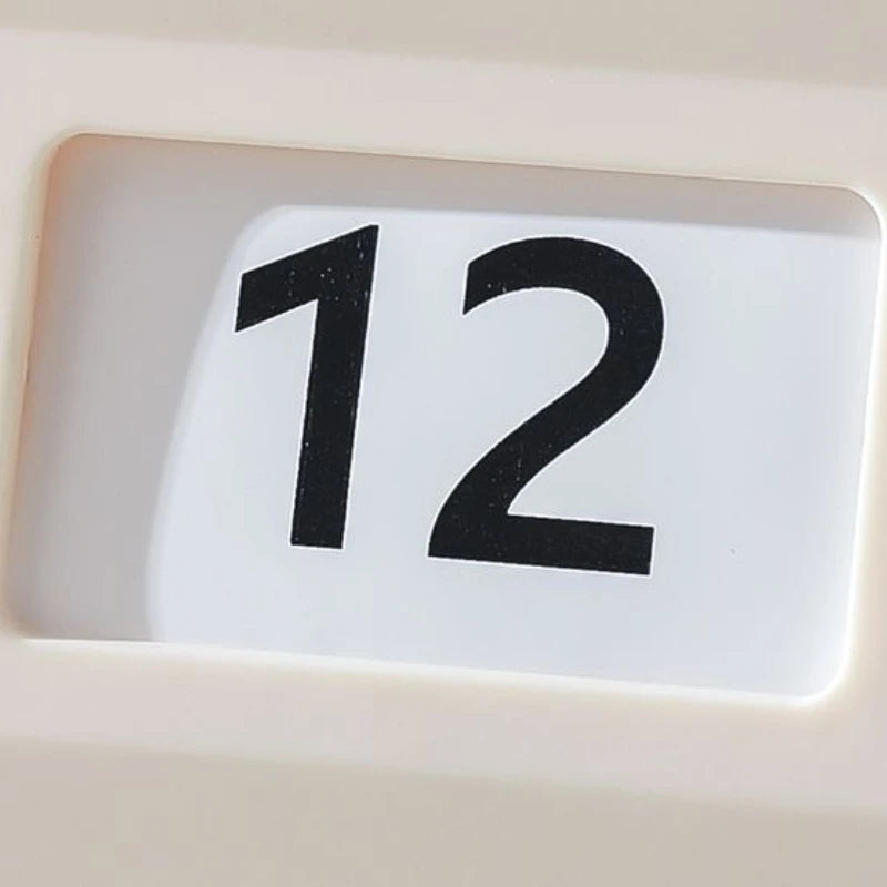calendrier moderne rétro vert foncé beige clair mat opaque mois jours dates