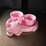 pots fleurs forme chat blanc rose contemporain mignon chat dormant alliage plantes succulentes intérieur