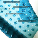 tapis bain moderne bleu translucide bulles massage adhésif antidérapant efficace