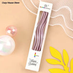 Bougies flexibles multicolores rayures modernes or vert rose violet adhésif festives enfants