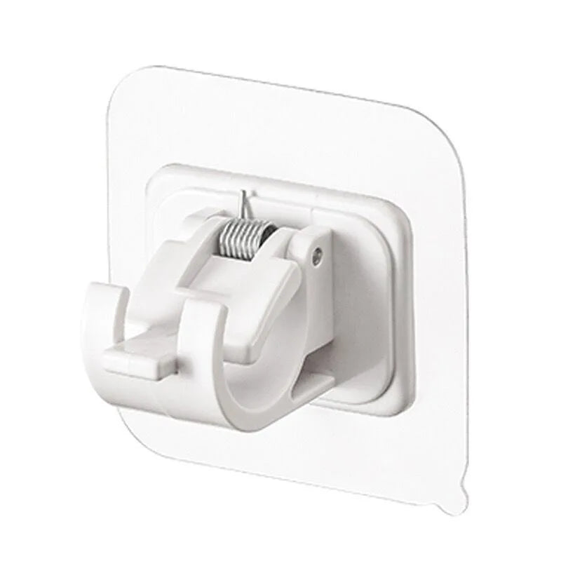 support mural adhésif transparent blanc clips couteaux serviettes ustensiles cuisine sacs main modernes pratiques