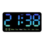 horloge murale numérique réveil double alarme calendrier led moderne noire blanche rose bleu verte