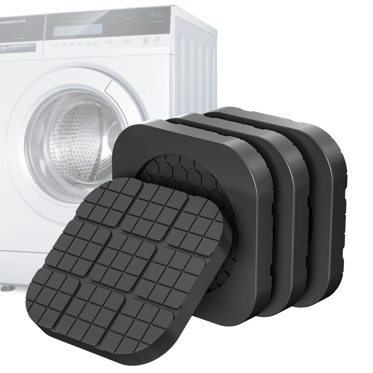 protecteurs meubles anti vibration adhésifs antidérapants silicone noirs hexagonaux modernes pièces