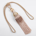 pompon rideau classique beige clair tissu finement tressé opaque sans multicolore
