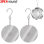 mobiles vent argentés spirales coeurs modernes decoration exterieur cloches rondes