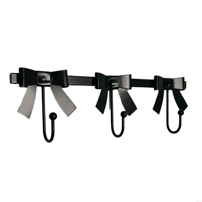 porte manteaux patères crochets nœud papillon acier inoxydable noir rose shabby chic décoration murale