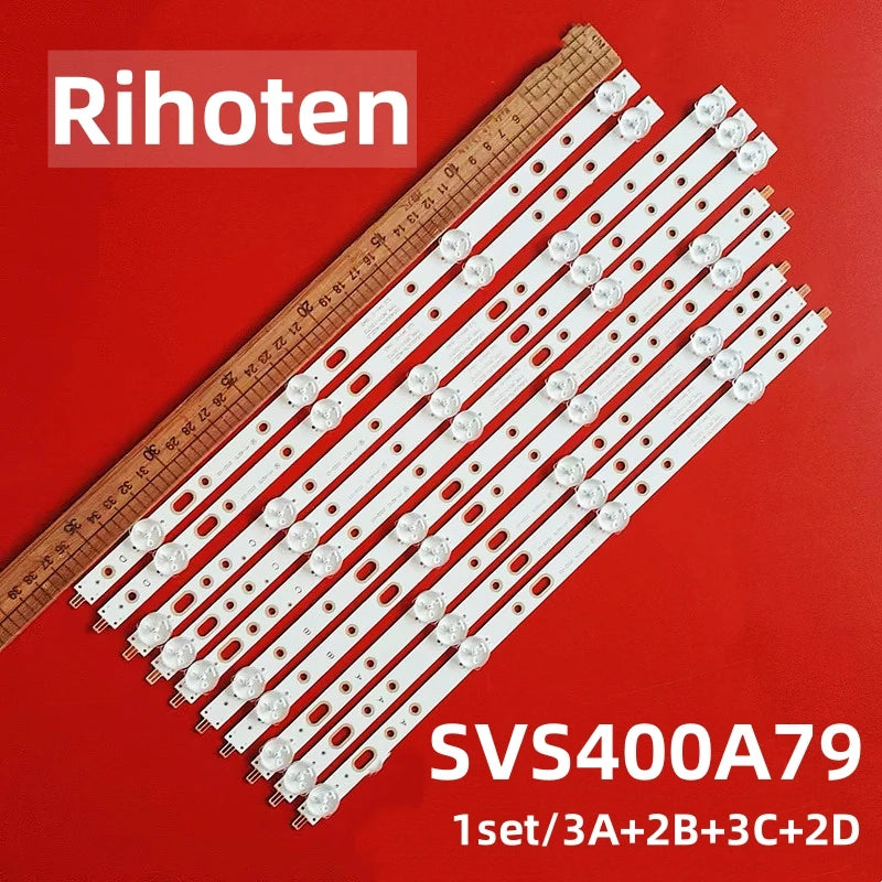bandes rétroéclairage téléviseur blanc rectangulaire perforations connecteurs dorés industriels