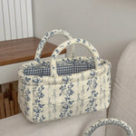 panier rangement toile jouy imprimé floral vintage blanc noir pliable rangement multiple armoire