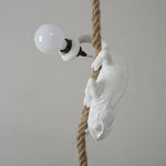 lampe suspendue moderne or orange blanc noir singe lézard brillant résine e27