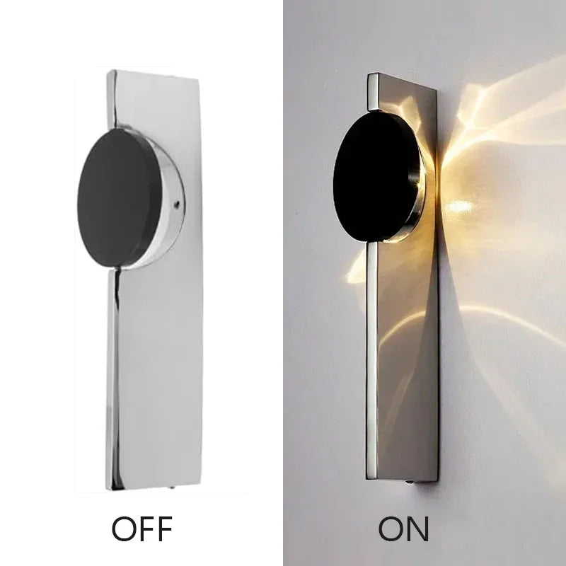 applique murale moderne led noir argentée éclairage mur chaud minimaliste fixée mur lumineuse discothèque