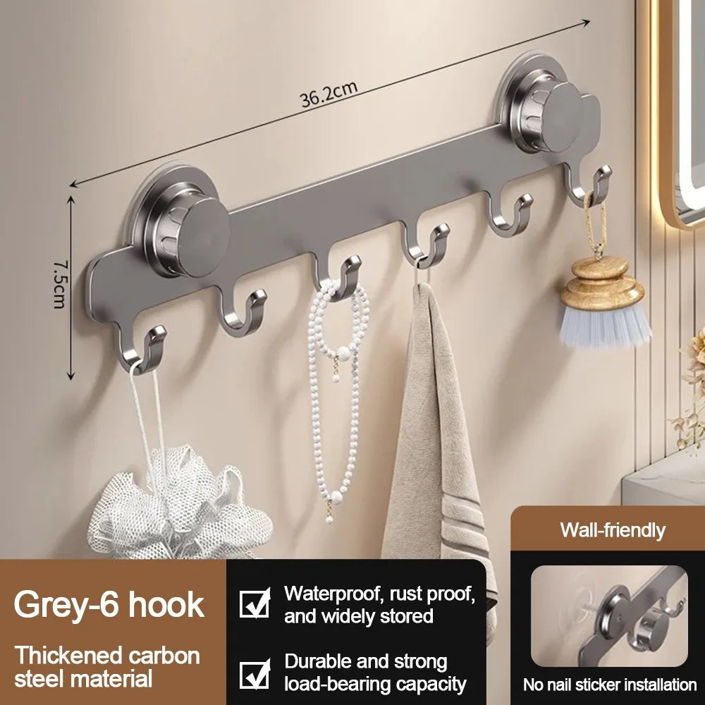porte serviettes mural acier inoxydable ventouse beige gris moderne minimaliste crochets