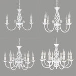 lustre pendentif blanc classique ampoules éclairage salon chambre restaurant vintage métal