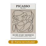 affiche abstraite baiser amour contemporaine minimaliste toile noir beige cadre aluminium
