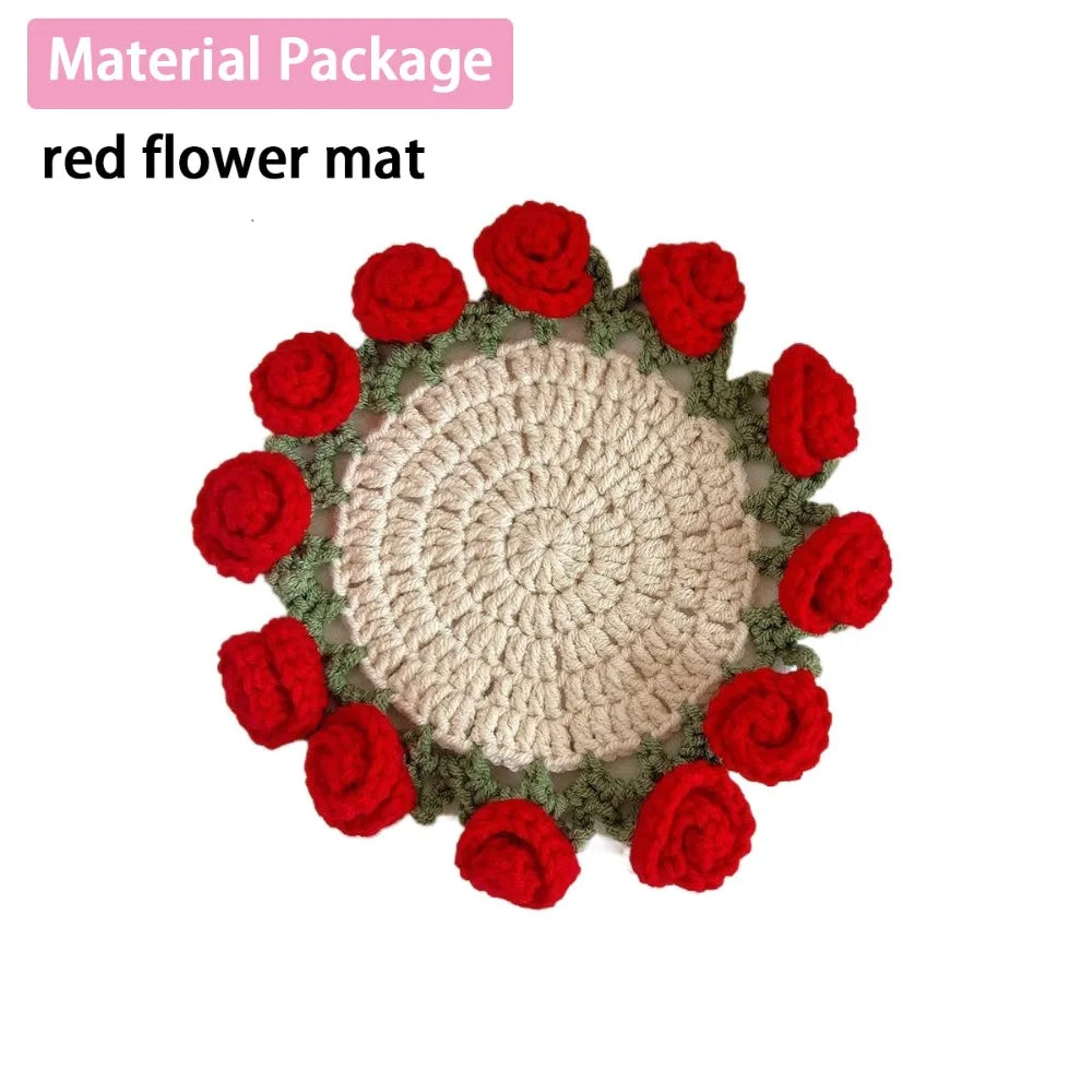 panier artisanal coussin table rose blanc rouge vert beige rustic